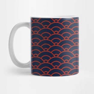 Red waves - japanese traditional Seigaiha Pattern Mug